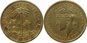 Weltmünzen und Medaillen, Westafrika / Western African. Britisch-Westafrika. George VI. 1 Shilling 1938. Nickel-Brass. KM 23. Vorzüglich
