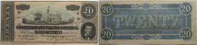 Banknoten, USA / Vereinigte Staaten von Amerika, Konförderierte Staaten von Amerika / Confederate States of America. 20 Dollars 17.02.1864. Serie: G, ...