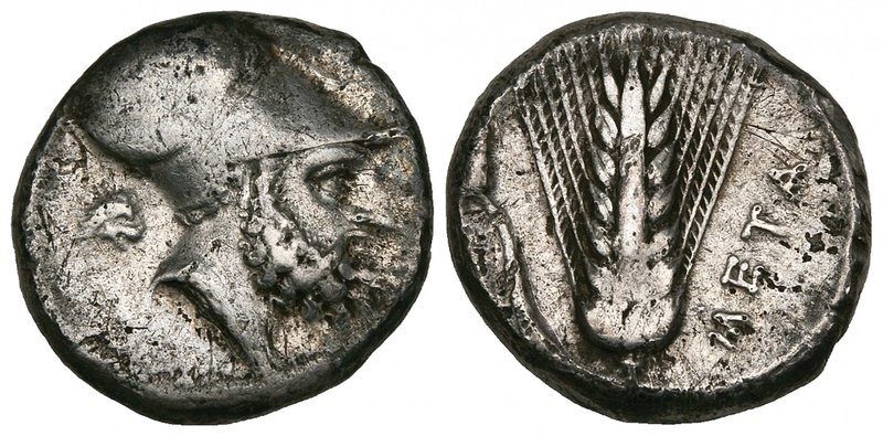 Magna Graecia, coins in silver (9) and bronze (1), comprising didrachm of Neapol...