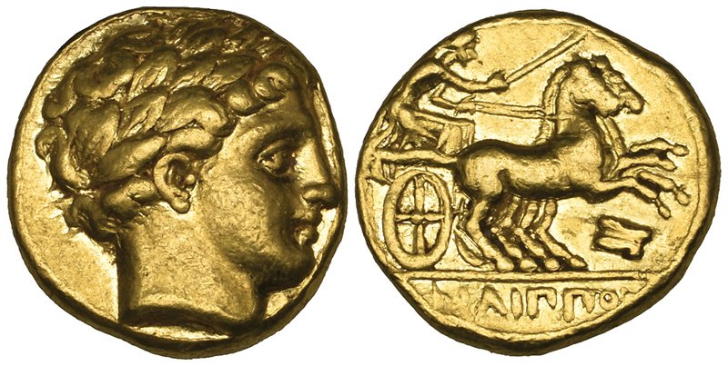 Kings of Macedon, Philip II (359-336 BC), gold stater, Amphipolis, c. 340-328 BC...