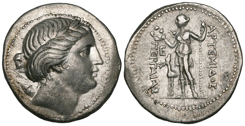 Pamphylia, Perge, tetradrachm, 3rd to 2nd century BC, laureate head of Apollo ri...