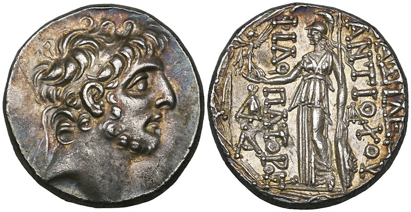 Kings of Syria, Antiochos IX (113-95 BC), tetradrachm, Antioch, diademed and bea...