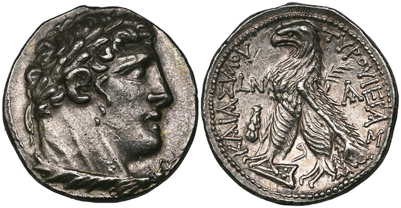 Phoenicia, Tyre, tetradrachm, dated year 50, 77/76 BC, laureate head of Melkarth...