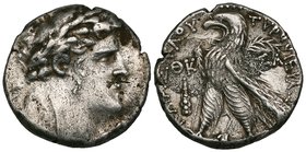 Phoenicia, Tyre, tetradrachm, dated year 29, 98/97 BC, laureate head of Melkarth right, rev., eagle, 14.23g (BMC 115), some pitting, very fine; Cappad...