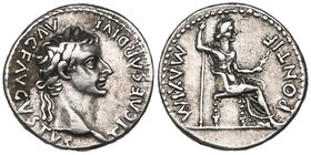 Tiberius (14-37), denarius, laureate head right, rev., Livia as Pax seated right, 3.80g, die axis 12.00 (RIC 26), good very fine

Estimate: GBP 250 ...