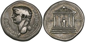 Claudius (41-54), cistophorus, Ephesus, bare head left, rev., DIAN – EPHI, cultus statue of Diana within tetrastyle temple, 10.90g, die axis 6.00 (RIC...