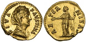 Faustina Senior (wife of Antoninus Pius, died 141), aureus, Rome, posthumous issue, undated, DIVA FAVSTINA, veiled and draped bust right, rev., AETERN...