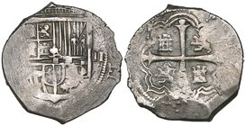 Philip II (1556-1598), 2 reales, Mexico mint, undated, first type, mintmark and assayer’s mark not struck up, value to right of shield, 6.96g (Cal. ty...