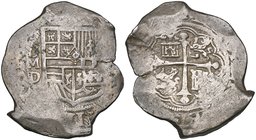 Philip III (1598-1621), 8 reales, Mexico mint, circa 1614-19 but date illegible, assayer D, 27.35g (Cal. type 52), irregular shape, very fine

Estim...