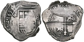 Philip IV (1621-1665), 4 reales, Mexico mint, 1654 P, 4 of date over 3; the coin double-struck and with denomination reading 8, 12.86g (Cal. type 147;...