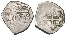 Luis I (January-August 1724), cob half-real, Mexico, date not fully legible but with clear lvdovicvs monogram, mintmark and assayer’s mark D, 1.68g (C...