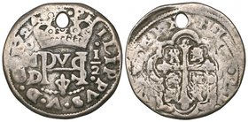 Philip V (1700-1724), Royal Coinage, round half-real, Mexico City, 1717 J, struck in medallic die alignment, 1.18g (Cal. type 285, no. 1807), doubly p...