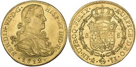Ferdinand VII (1808-1822), 8 escudos, Mexico City mint, 1812 JJ, armoured bust (Cal. 44; F. 47), lightly scratched on reverse, otherwise mint state, w...