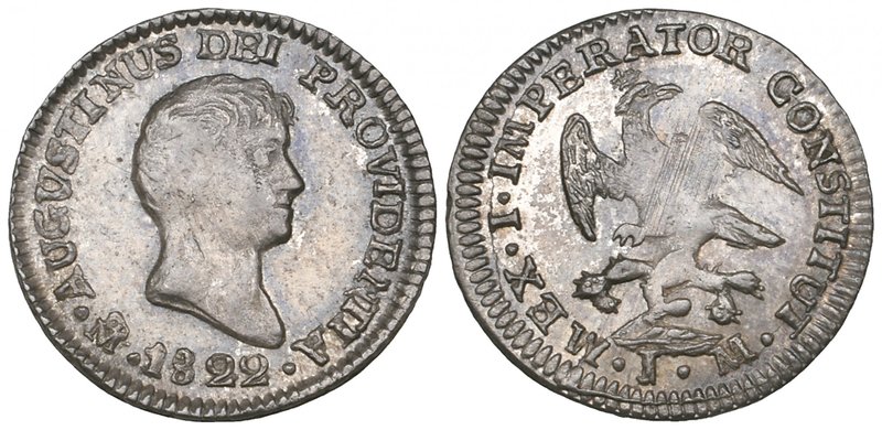 Empire of Agustín Iturbide (1822-1823), half-real, Mexico mint, 1822 JM, second ...