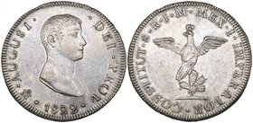 Empire of Agustín Iturbide (1822-1823), 8 reales, Mexico mint, 1822 JM, small head right, legend reads august., rev., small eagle, legend begins at 1 ...