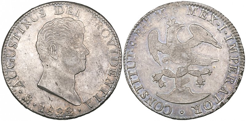 Empire of Agustín Iturbide (1822-1823), 8 reales, Mexico mint, 1822 JM, large he...
