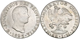 Empire of Agustín Iturbide (1822-1823), 8 reales, Mexico mint, 1823 JM, also medium head right, legend reads augustinus, rev., large eagle, legend beg...