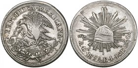 Republic, Hookneck Coinage, 8 reales, Durango mint, 1824 RL, defiant snake, small Libertad cap, 26.81g (Hubbard & O’Harrow dies D9 (this coin illustra...