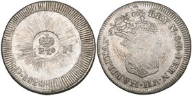 Republic / Philippines, Hookneck Coinage, countermarked 8 reales, Durango mint, 1824 RL, doubly overstruck with manila 1828 countermark over cap and r...