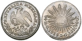 Republic, half-real, Guadalajara mint, 1839/8/7 JG/FS, good extremely fine and toned

Estimate: GBP 200 - 300