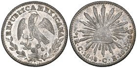 Republic, 1 real (2), both Culiacán mint, 1848 CE, second 8 of date re-cut, good extremely fine and 1869 CE , some striking imperfections but virtuall...