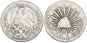 Republic, 1 real, Guadalajara mint, 1848 JG, about fine and clear, very rare

Estimate: GBP 300 - 400