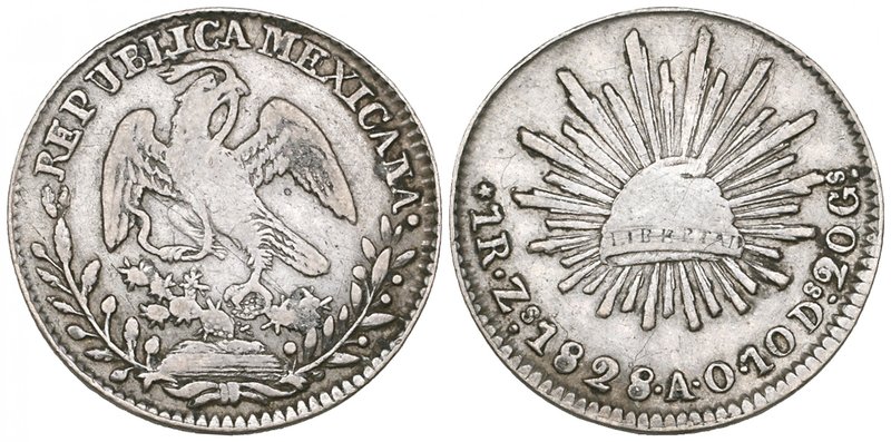 Republic, 1 real (9), Zacatecas mint, 1828 AO, 1829 AO (2), 1832 OM, 1833 OM (2,...