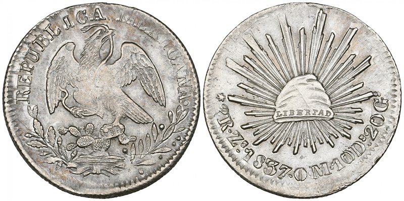 Republic, 2 reales, Zacatecas mint, 1837 OM, 1857 MO, 1860/59 MO, good very fine...