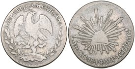 Republic, 4 reales, Guadalupe y Calvo mint, 1844 MP, only very good to fine but free of surface marks and all devices and legends clear, extremely rar...
