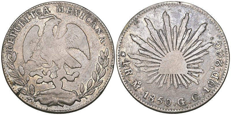 Republic, 4 reales, Mexico City mint, 1850 GC, impaired by old scratches or atte...