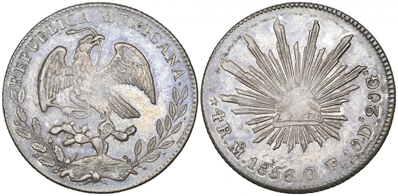 Republic, 4 reales, Mexico City mint, 1856 GF/GC, F of assayer’s mark over C, we...