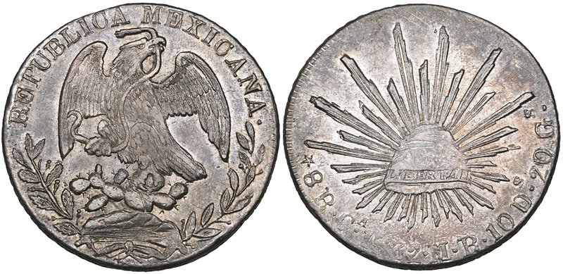 Republic, 8 reales, Chihuahua mint, 1832 MR, variety with Liberty cap of 1832, h...