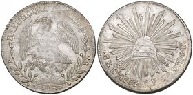 Republic, 8 reales, Durango mint, 1852 CP/JMR, 27.19g (DP-Do32a), surface scratches and light contact marks, about extremely fine, rare

Estimate: G...