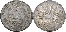 Republic, 8 reales, Guadalajara mint, 1836 JG, normal date (DP-Ga15c), good very fine. Ex Lawson Collection, Superior, 3-6 June 1985, lot 3586.

Est...