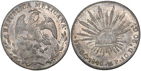 Republic, 8 reales, Guadalupe y Calvo mint, 1846 MP, second die style of 1845-46, with normal cap and eagle, also with normal legends (DP-GC03c), virt...