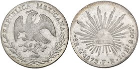 Republic, 8 reales, Guanajuato mint, 1873 FR (2 – both DP-Go53), both mint state and with similar, light toning, probably from an old hoard (2)

Est...