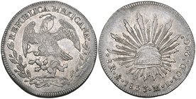 Republic, 8 reales, Mexico City mint, 1833 ML (DP-Mo13), on a large flan, extremely fine and well toned, rare

Estimate: GBP 1000 - 1200