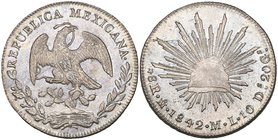 Republic, 8 reales, Mexico City mint, 1842 ML (DP-Mo25), single adjustment mark on eagle’s breast, mint state, well toned. Offered in a NGC holder gra...