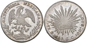 Republic, 8 reales, Mexico City mint, 1850/40 GC, 5 of date over 4 (DP-35a), some verdigris on edge, otherwise choice mint state, lightly toned

Est...