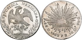 Republic, 8 reales, Oaxaca mint, mintmark O, 1862 FR, normal date (DP-Oa07b), mint state

Estimate: GBP 400 - 600