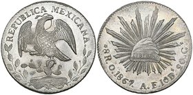 Republic, 8 reales, Oaxaca mint, 1867 AE (DP-Oa15), virtually mint state

Estimate: GBP 200 - 300