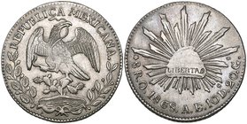 Republic, 8 reales, Oaxaca mint (4), 1868 AE, ornate 6 in date, 1875/4 AE, 1878 AE, 1880 AE (DP-Oa16b, Oa20a, Oa23, Oa25), first three all rather weak...