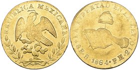 Republic, 8 escudos, Hermosillo mint, 1864 PR/FM, a couple of minor edge bumps, extremely fine to good extremely fine

Estimate: GBP 1200 - 1500