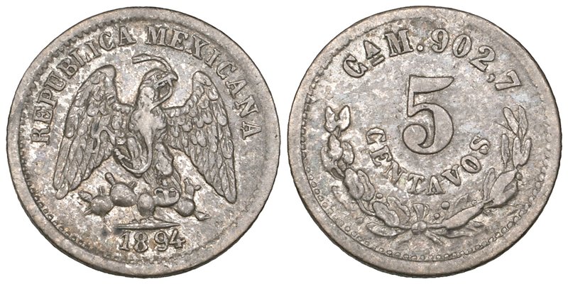 Decimal Coinage, 5 centavos (7), second type, various mints comprising: Chihuahu...