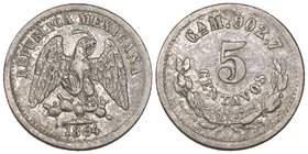 Decimal Coinage, 5 centavos (7), second type, various mints comprising: Chihuahua (2), 1894 M, date reads 18 94, 1895 M, fine to very fine; Culiacán (...