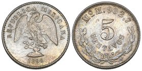 Decimal Coinage, 5 centavos (5), Mexico City mint (3), 1898 M, 1905 M (2), and two further pieces of circa 1900, each struck more than 50% off-centre ...