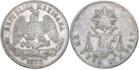 Decimal Coinage, pesos (7), all Oaxaca mint, 1872 E (3), 1874 E (5), various die and mintmark varieties, including two 1873 with high superscript A in...