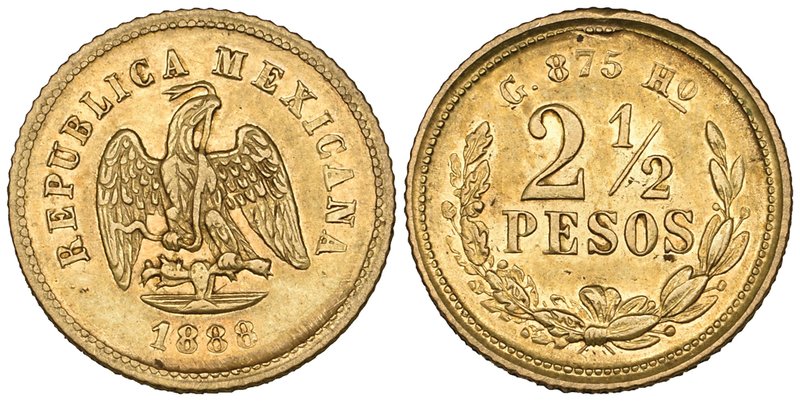 Decimal Coinage, 2½ pesos, Hermosillo mint, 1888 G, very fine to good very fine,...