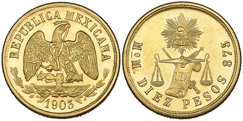 Decimal Coinage, 10 pesos, Mexico City mint, 1903 M, mint state

Estimate: GBP...