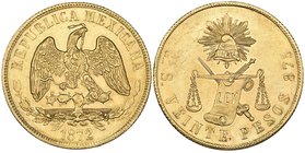Decimal Coinage, 20 pesos, Guanajuato mint, 1872 S, weak at mintmark, about uncirculated

Estimate: GBP 1500 - 2000
